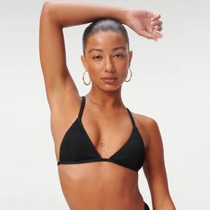Good American Always Fits Perfect Fit Black Bikini Top Size 3 Large